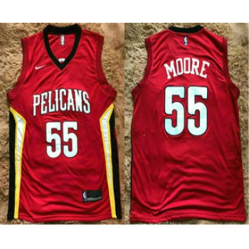 Men's New Orleans Pelicans #55 E'Twaun Moore New Red 2017-2018 Nike Swingman Stitched NBA Jersey