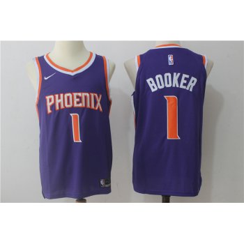 Men's Phoenix Suns #1 Devin Booker Purple 2017-2018 Nike Swingman Stitched NBA Jersey