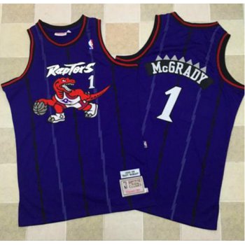 Mitchell And Ness Toronto Raptors #1 Tracy Mcgrady Purple Throwback Stitched NBA Jersey