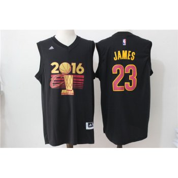 Men's Cleveland Cavaliers LeBron James #23 adidas Black 2017 NBA Finals Patch Champions Stitched Jersey