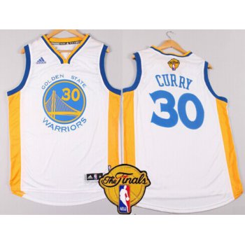 Men's Golden State Warriors #30 Stephen Curry White 2017 The NBA Finals Patch Jersey