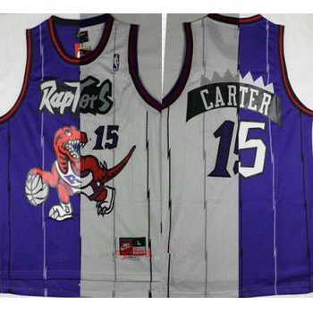 Men's Toronto Raptors #15 Vince Carter Purple White Two Tone Stitched NBA Hardwood Classic Swingman Jersey