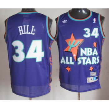 NBA 1995 All-Star #34 Grant Hill Purple Hardwood Classics Soul Swingman Throwback Jersey