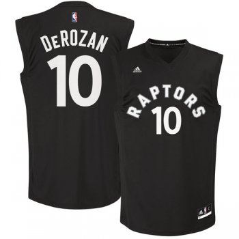 Toronto Raptors 10 DeMar DeRozan Black Fashion Replica Jersey