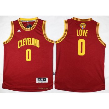Youth Cleveland Cavaliers #0 Kevin Love Red 2017 The NBA Finals Patch Jersey
