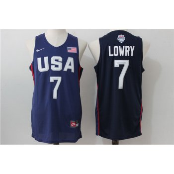 2016 Olympics Team USA Men's #7 Kyle Lowry Navy Blue Revolution 30 Swingman Basketball Jersey