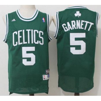 Men's Boston Celtics #5 Kevin Garnett Green Hardwood Classics Soul Swingman Stitched NBA Throwback Jersey