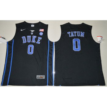 Men's Duke Blue Devils #0 Jayson Tatum Black College Basketball Nike Swingman Stitched NCAA Jersey