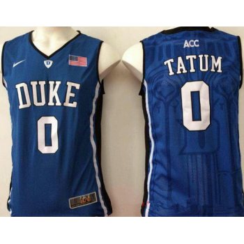Men's Duke Blue Devils #0 Jayson Tatum Royal Blue College Basketball Stitched Nike Swingman Jersey