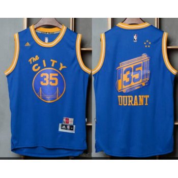 Men's Golden State Warriors #35 Kevin Durant Blue The City Revolution 30 Swingman Basketball Jersey