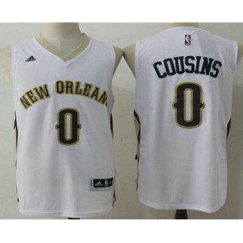 Men's New Orleans Pelicans #0 DeMarcus Cousins White Stitched NBA Revolution 30 Swingman Jersey