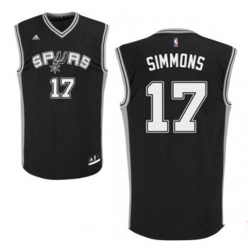 Men's San Antonio Spurs #17 Jonathon Simmons Black Stitched NBA Adidas Revolution 30 Swingman Jersey