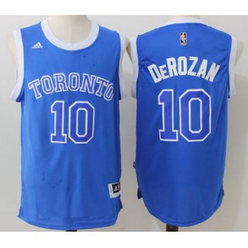 Men's Toronto Raptors #10 DeMar DeRozan Blue Stitched 2017 NBA Adidas Revolution 30 Swingman Jersey