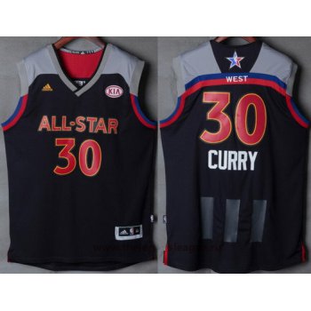 Men's Western Conference Golden State Warriors #30 Stephen Curry adidas Black Charcoal 2017 NBA All-Star Game Swingman Jersey