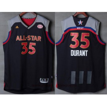 Men's Western Conference Golden State Warriors #35 Kevin Durant adidas Black Charcoal 2017 NBA All-Star Game Swingman Jersey