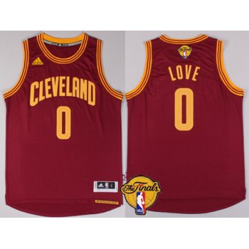 Men's Cleveland Cavaliers #0 Kevin Love 2016 The NBA Finals Patch Red Jersey