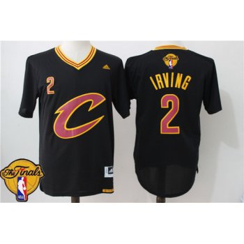 Men's Cleveland Cavaliers Kyrie Irving #2 2016 The NBA Finals Patch New Black Short-Sleeved Jersey
