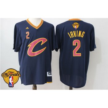 Men's Cleveland Cavaliers Kyrie Irving #2 2016 The NBA Finals Patch New Navy Blue Short-Sleeved Jersey