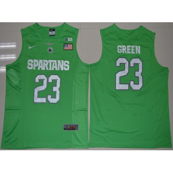 Men's Michigan State Spartans #23 Draymond Green 2016 Apple Green College Basketball Authentic Jersey