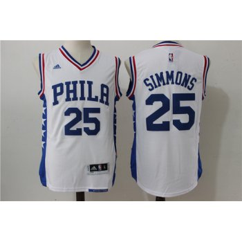 Men's Philadelphia 76ers #25 Ben Simmons White Revolution 30 Swingman Basketball Jersey
