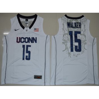 Men's Uconn Huskies #15 Kemba Walker White Nike College Basketball Swingman Jersey