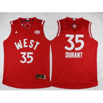 2015-16 NBA Western All-Stars Men's #35 Kevin Durant Revolution 30 Swingman Red Jersey