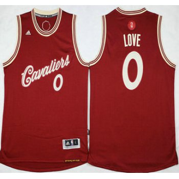 Men's Cleveland Cavaliers #0 Kevin Love Revolution 30 Swingman 2015 Christmas Day Red Jersey