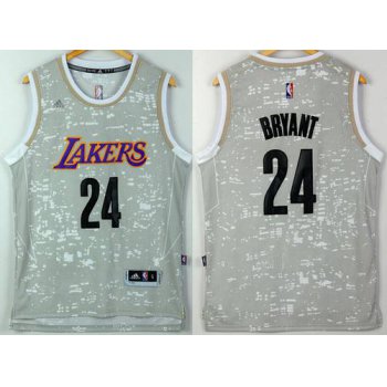 Men's Los Angeles Lakers #24 Kobe Bryant Adidas 2015 Gray City Lights Swingman Jersey