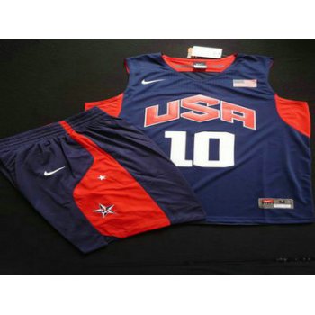 2012 Olympics Team USA 10 Kobe Bryant Blue Basketball Suit