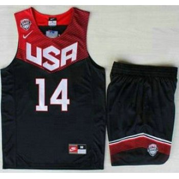 2014 USA Dream Team #14 Anthony Davis Blue Basketball Jersey Suits