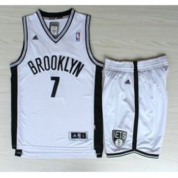 Brooklyn Nets #7 Joe Johnson White Revolution 30 Swingman Jerseys Shorts NBA Suits