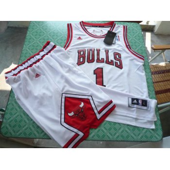 Chicago Bulls 1 Derek Rose white color swingman Basketball Suit