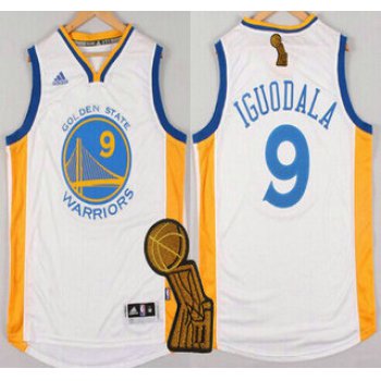 Golden State Warriors #9 Andre Iguodala Revolution 30 Swingman 2014 New White Jersey With 2015 Finals Champions Patch