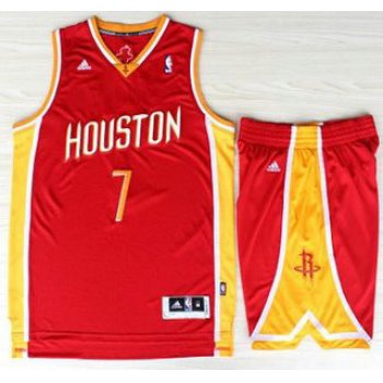 Houston Rockets 7 Jeremy Lin Red Throwback Revolution 30 Swingman Jerseys Shorts NBA Suits