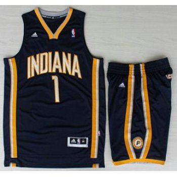 Indiana Pacers #1 Lance Stephenson Blue Revolution 30 Swingman NBA Jersey Short Suit