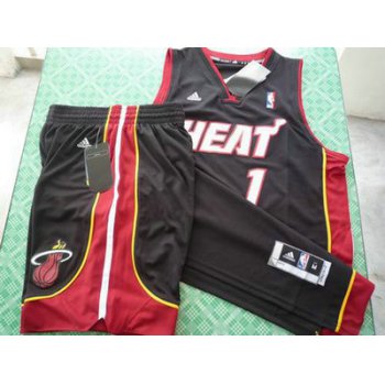 Miami Heat 1 Bosh black swingman Basketball Suit
