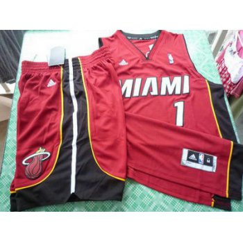 Miami Heat 1 Bosh red swingman Basketball Suit