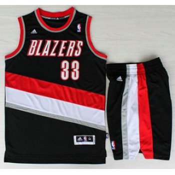 Portland Trail Blazers #33 Scottie Pippen Black Revolution 30 Swingman Jersey Short Suits