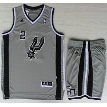 San Antonio Spurs #2 Kawhi Leonard Grey Revolution 30 Swingman NBA Jersey Short Suits