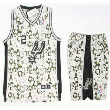 San Antonio Spurs #2 Kawhi Leonard Revolution 30 Swingman Grey Camo NBA Jerseys Shorts Suits