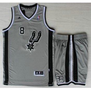 San Antonio Spurs #8 Patrick Mills Grey Revolution 30 Swingman NBA Jersey Short Suits