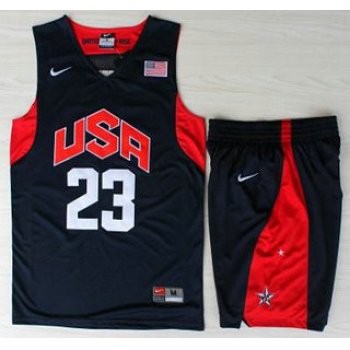 USA Basketball #23 Kyrie Irving Blue Jersey & Shorts Suit