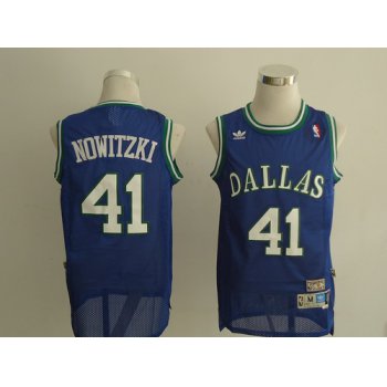 Dallas Mavericks #41 Dirk Nowitzki Light Blue Swingman Throwback Jersey