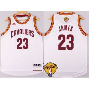 Men's Cleveland Cavaliers #23 LeBron James 2015 The Finals New White Jersey