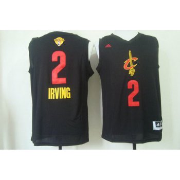 Men's Cleveland Cavaliers #2 Kyrie Irving 2015 The Finals 2015 Black With Red Fashion Jersey