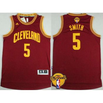 Men's Cleveland Cavaliers #5 J.R. Smith 2015 The Finals New Red Jersey