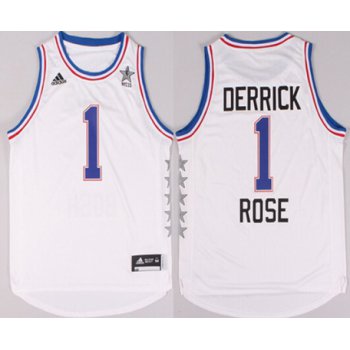 2015 NBA Eastern All-Stars #1 Derrick Rose Revolution 30 Swingman White Jersey