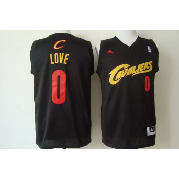 Cleveland Cavaliers #0 Kevin Love 2014 Black With Red Fashion Jersey