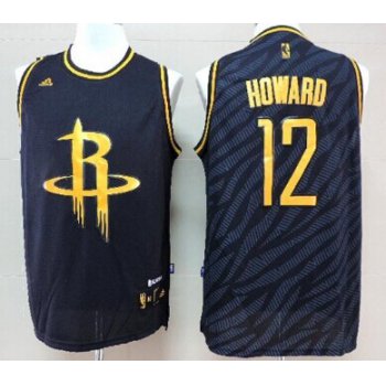Houston Rockets #12 Dwight Howard Revolution 30 Swingman 2014 Black With Gold Jersey