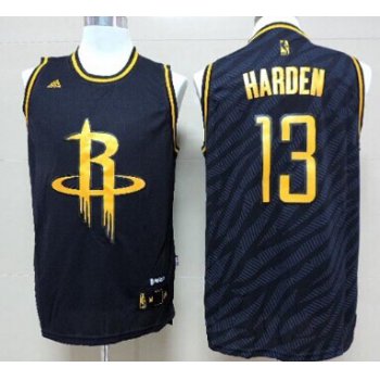 Houston Rockets #13 James Harden Revolution 30 Swingman 2014 Black With Gold Jersey